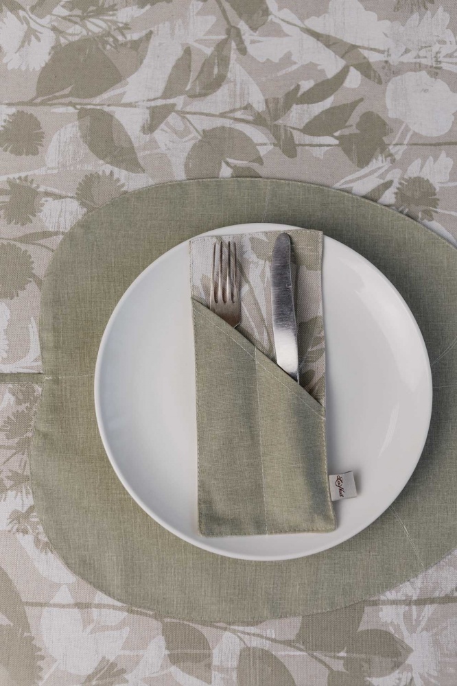 Чехол для приборов La Nuit Herbs Green 10x24 см