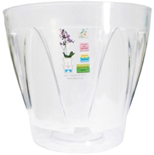 Кашпо пластиковое Аркада круглый прозрачный (971677) 