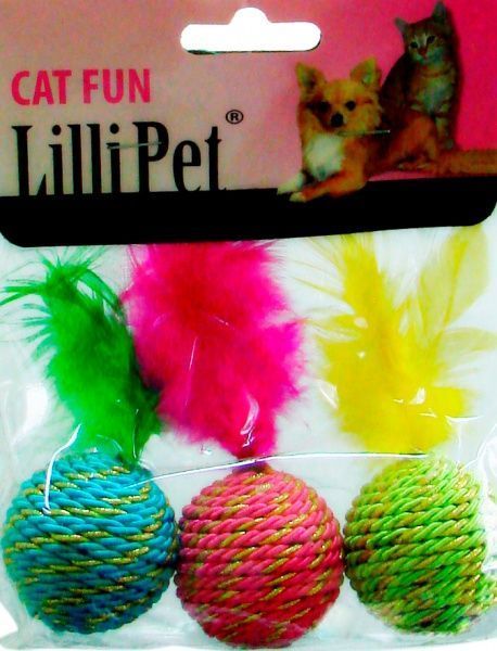 Игрушка для котов Lilli Pet Мячик с перьями