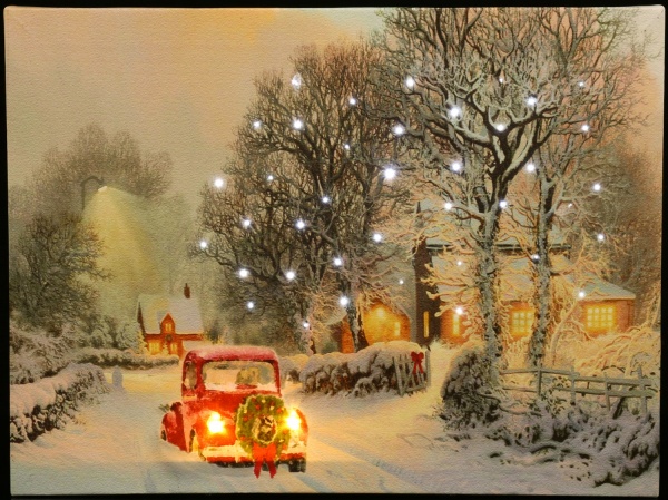 Картина новогодняя с подсветкой 40х30 см ANB000390 