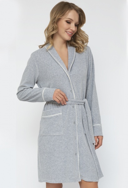 Халат домашній жіночий Roksana Veronika р. 44 сірий меланж №1310/50047