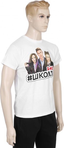 Футболка #ШКОЛА р.170 білий із малюнком 