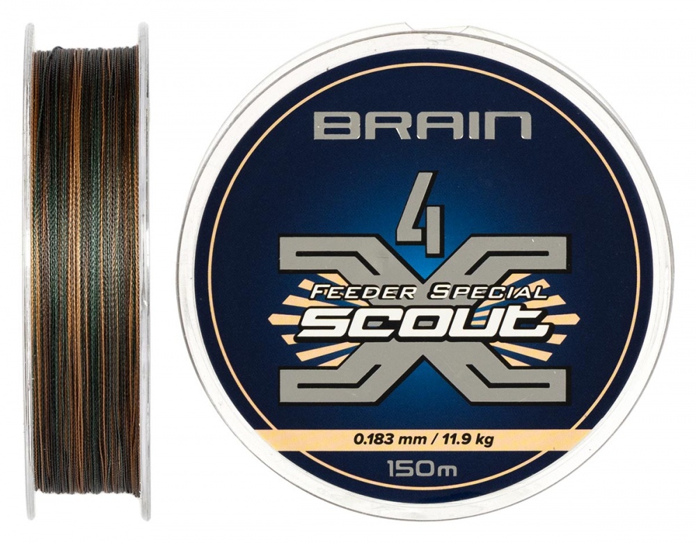 Шнур Brain Scout 4X 150 м 0,148 мм 8,6 кг (1858.54.82)
