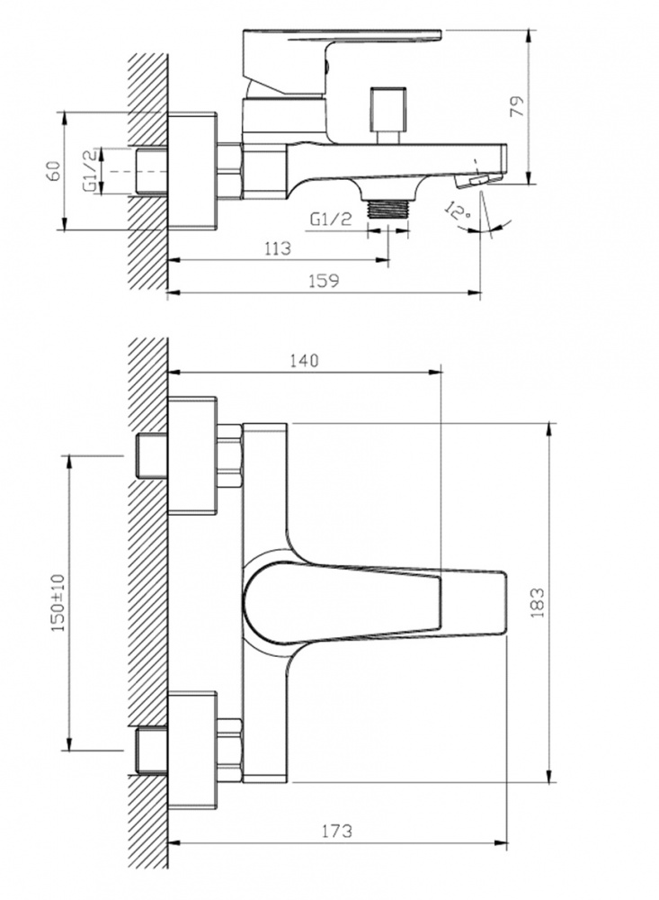 Смеситель для ванны ScandiSPA Magni хром