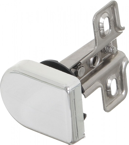 Петля для скла накладна KL6107 під отвір з накладкою хром