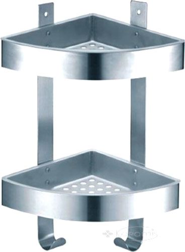 Полочка угловая Trento двойная 27x19,5x37 см нержавеющая сталь 