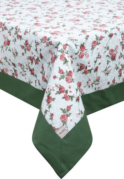 Скатерть Romantic Маленькие розы 136x220 см зеленый с рисунком La Nuit 