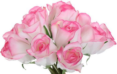 Рослина штучна Букет троянд 30 см біло-рожевий 15