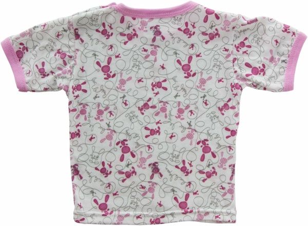 Футболка для девочек Моя планета Ф102 р.68 белый с розовым 