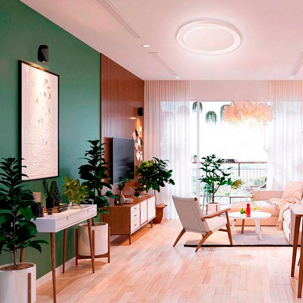 Світильник світлодіодний Eurolamp Moon Сircle з пультом ДК 72 Вт білий 3000-6500 К 