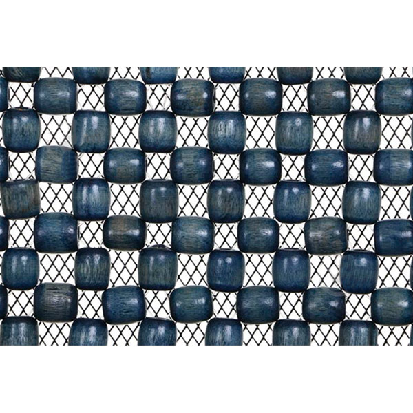 Накидка на сидіння велюровий вставка масажер на деревянных бусах 127x39 см CarCommerce синій