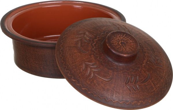 Кастрюля с крышкой 1,3 л дымленная