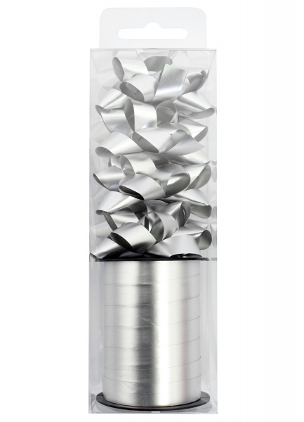 Стрічка для пакування подарункiв срібний 18561 1 см 10 м срібний 