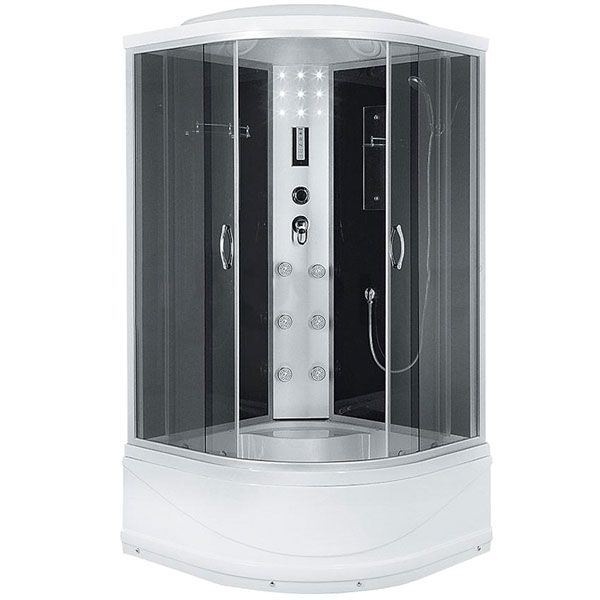 Гидромассажный бокс Erlit ER4510TP-C4 1000*1000*2150 профиль сатин, стекло графит.