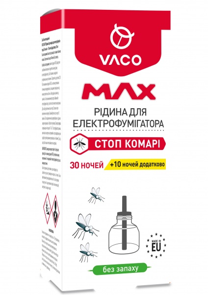 Жидкость VACO от комаров для электрофумигатора (30 ночей + 10 ночей в подарок) 30 мл