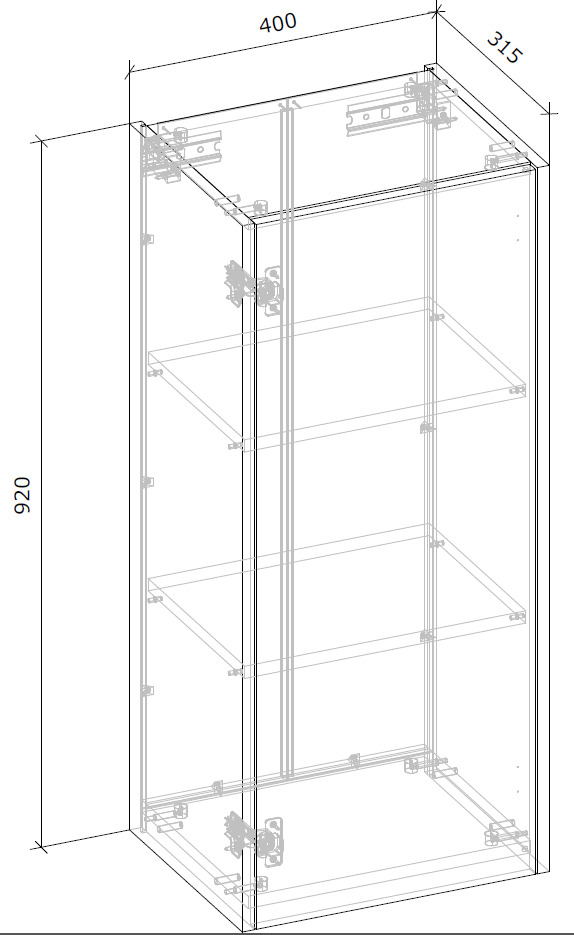 Шкаф верхний МС Злата 40х92х32 шиншилла серая/дуб артизан Грейд