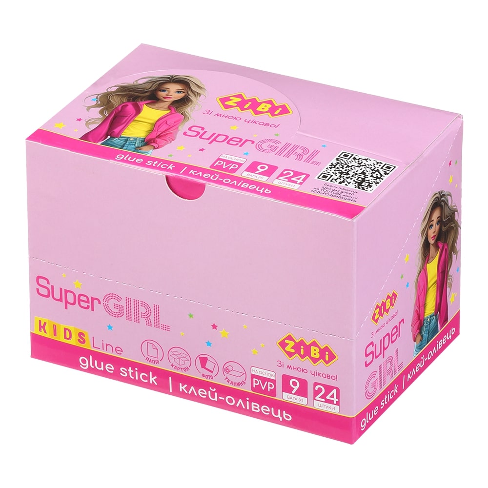 Клей-олівець Super Girl 9 г PVP ZiBi