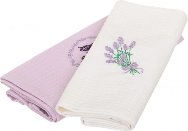 Набір рушників кухонних Прованс 2 шт. 45x60 см La Nuit фіолетовий/білий 