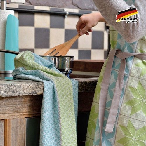 Фартук Carla Blume 80х67 зеленый узор Kela