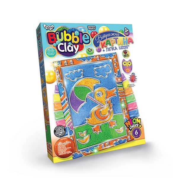 Набір для дитячої творчості Danko Toys Bubble Clay Вітражна картина