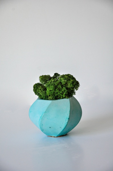 Кашпо декоративное Businkos бирюзовый бетон