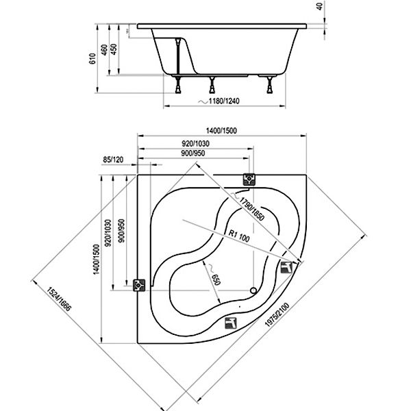 Ванна акриловая Ravak Gentiana CG01000000 150x150