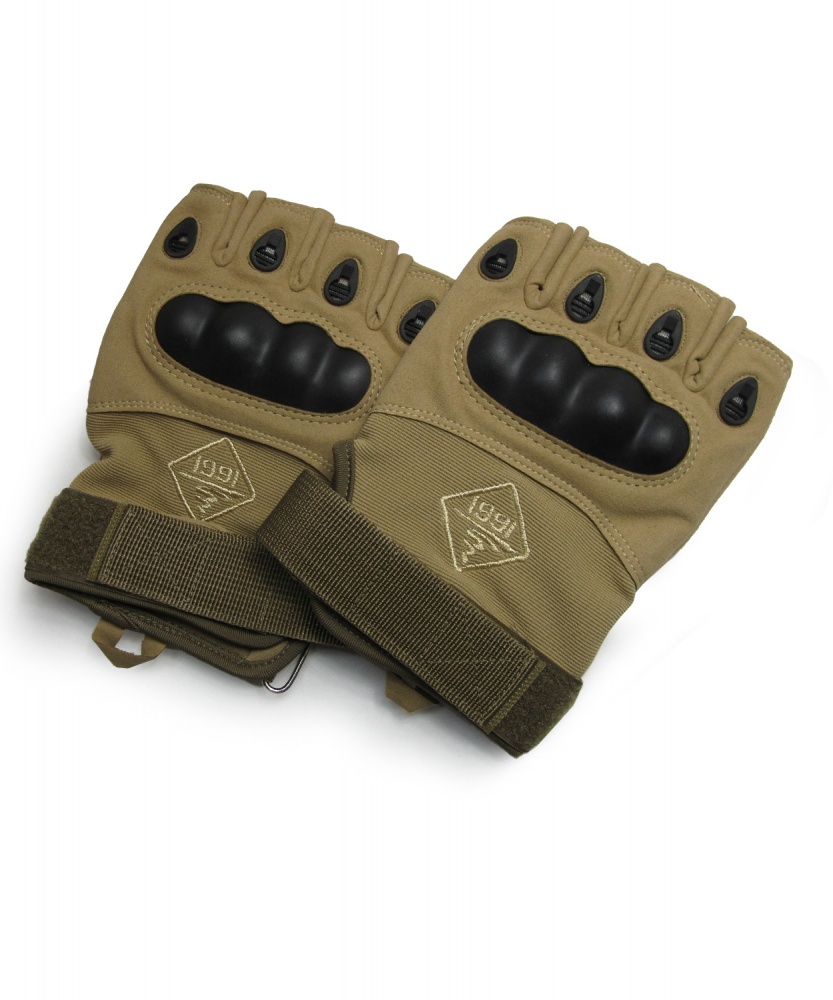 Перчатки тактические TORNADO короткопалые с защитой Khaki L