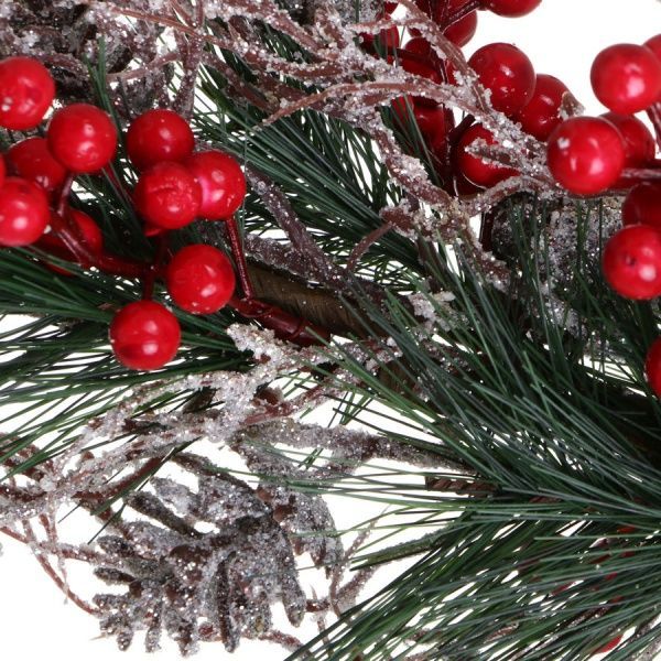 Гілочка декоративна сосни з ягодами і шишками RS1Z2208 76 см 