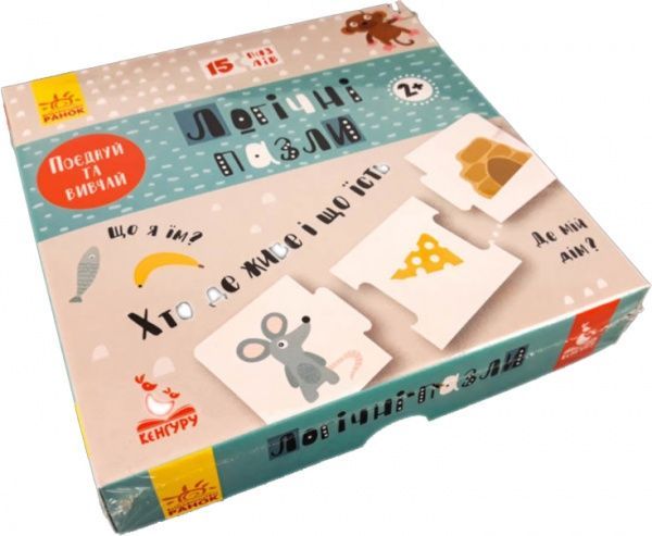 Пазлы картонные Ранок Кенгуру Логические пазлы. Кто где живет, и что ест.