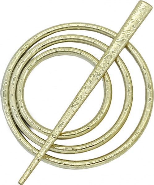 Заколка Круг d90 мм мокрое золото В0004-1а MISLT