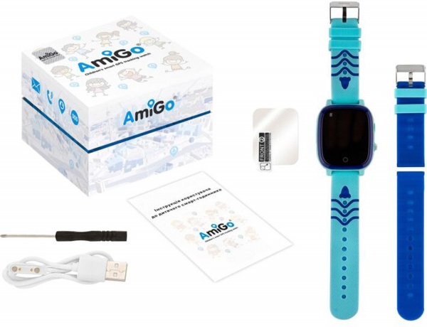 Смарт-часы AmiGo GO005 4G WIFI Thermometer blue
