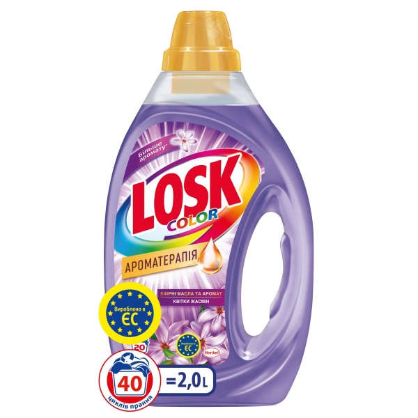 Гель для машинной и ручной стирки Losk Ароматерапия с эфирными маслами и ароматом Цветка Жасмин 2 л 