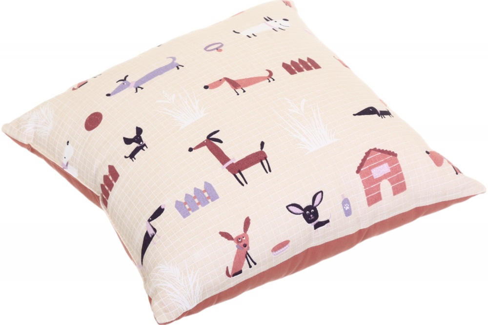 Подушка декоративная Песики 40x40 см песочный Homeline