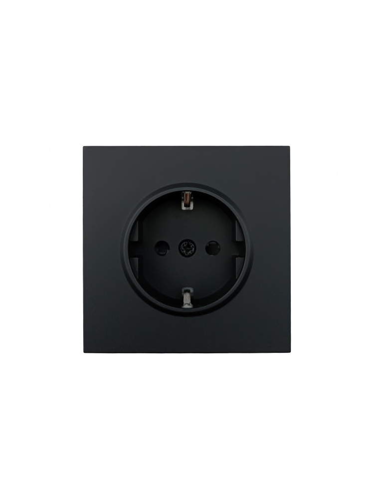 Механізм розетки побутова із заземленням HausMark Juna IP20 чорний матовий 7041-1788U2-124BQC