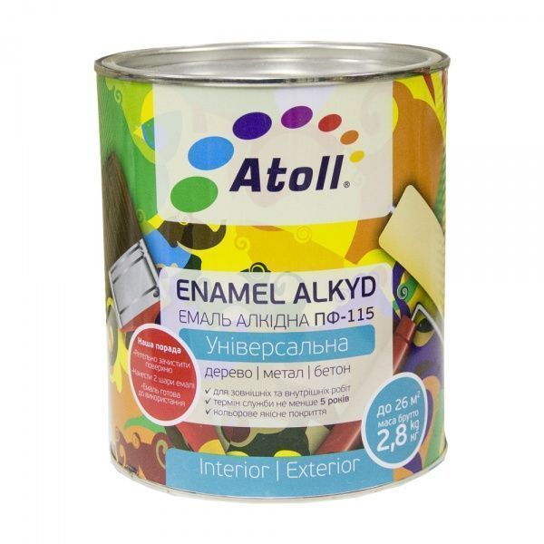 Эмаль Atoll алкидная ПФ-115 бежевый глянец 2,6кг