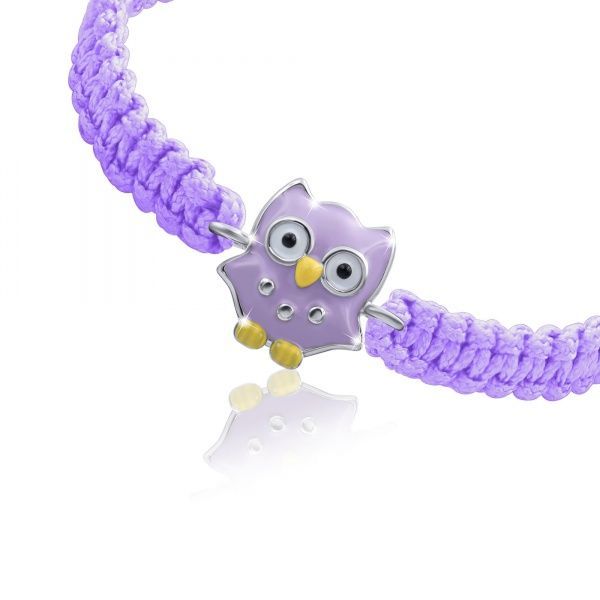 Браслет плетеный UMa&UMi Сова фиолетовая