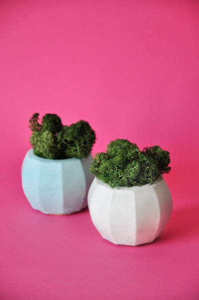 Кашпо декоративне Facetos білий бетон