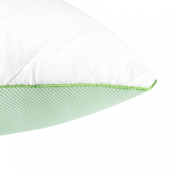 Подушка антиаллергенная стеганная Bamboo IDEIA 50x70 белый с зеленым