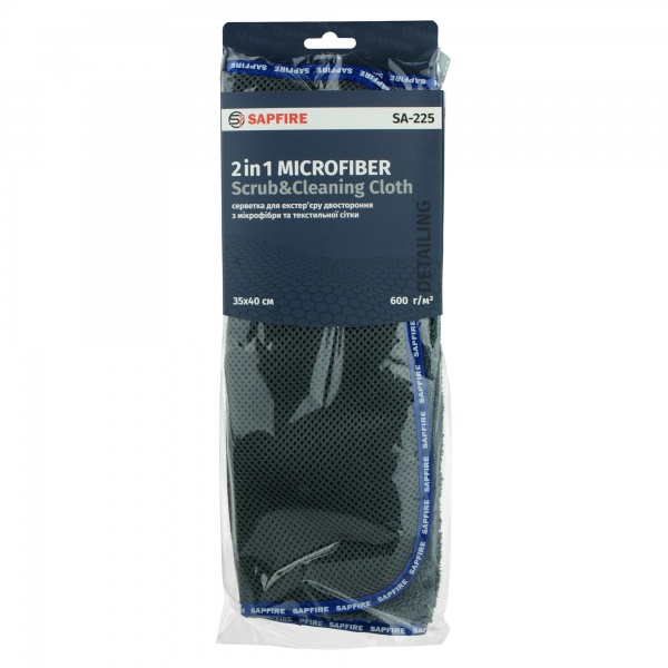 Салфетка автомобильная Sapfire 2 in 1 Microfiber Scrub&Cleaning Cloth SA-225 1 шт.