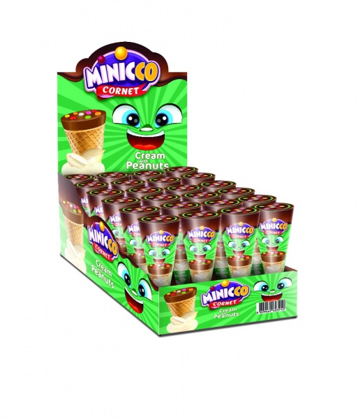 Вафельний ріжок ANL Minicco Cornet With Peanut Cream 