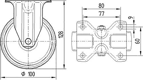 Колесо неповоротное 3478 DVR 100 P63 TENTE 