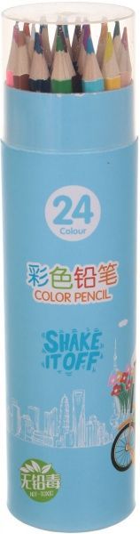 Набор карандашей 24 цвета HJ-6124 голубой