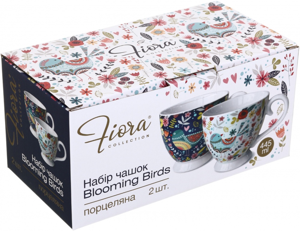 Набір чашок Fiora Blooming Birds 445 мл 2 шт.