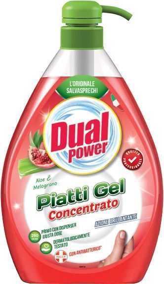 Гель для ручного мытья посуды Dual Power Алоэ и гранат 1л
