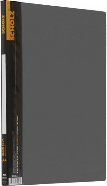 Папка пластиковая А4 10 файлов серая