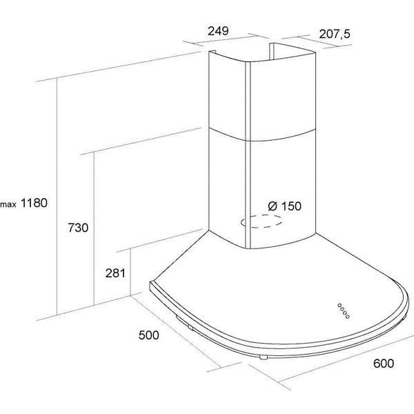 Витяжка Pyramida HEF 82 (E-600MM) Black