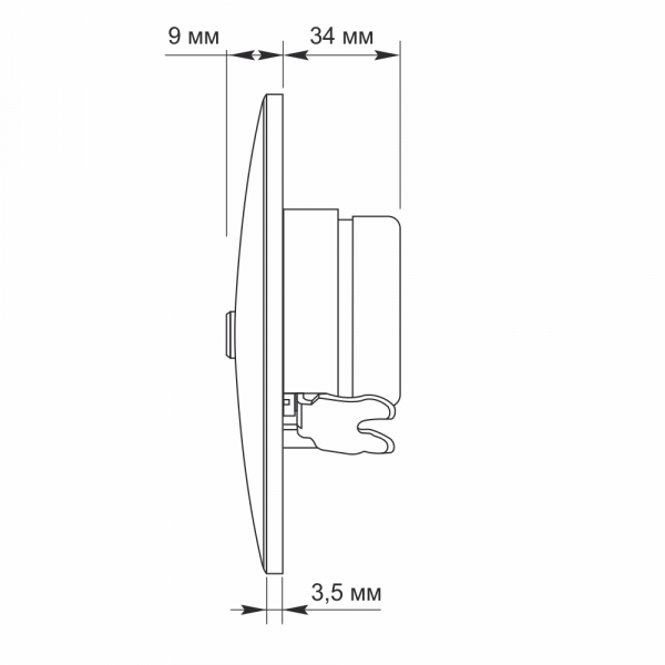 Розетка TV+SAT кінцева подвійна Videx Binera IP20 чорний графіт VF-BNSK2TVSATE-BG