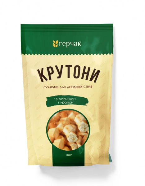 Сухарики ГЕРЧАК (крутони) з часником та кропом 100 г