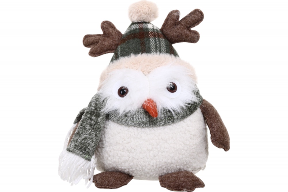 Декорация новогодняя Сова в шапке и шарфике LF2340052 22 см