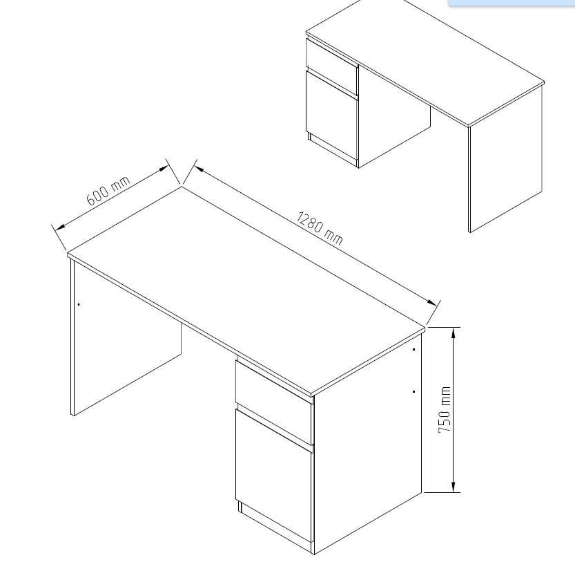 Стол письменный Світ Меблів Фрида 1Т 750х1280х600 мм тоффи/